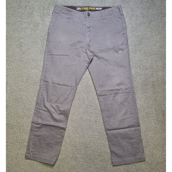Lee Pants Men's 36x32 (actual 37x31) Gray Extreme Comfort MVP Straight Leg - Picture 1 of 11